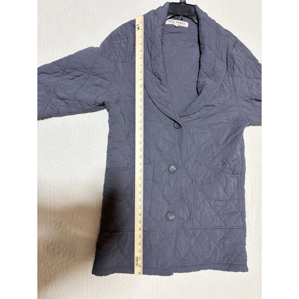 Free People Women's XS Oversized Gray Quilted Happy Day Dreamer Jacket - Picture 9 of 13